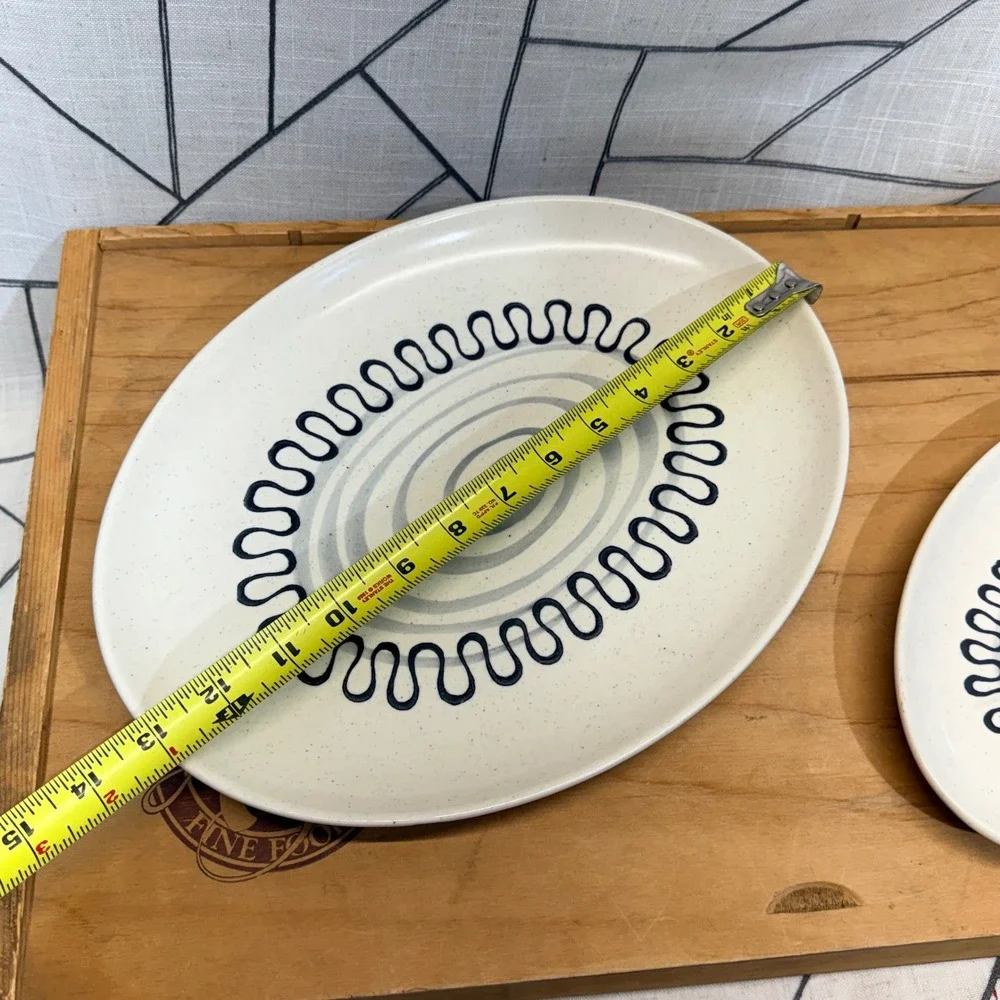 Metlox Poppytrail Aztec Poppy MCM Oval‎ Platter & Serving Dish Set California